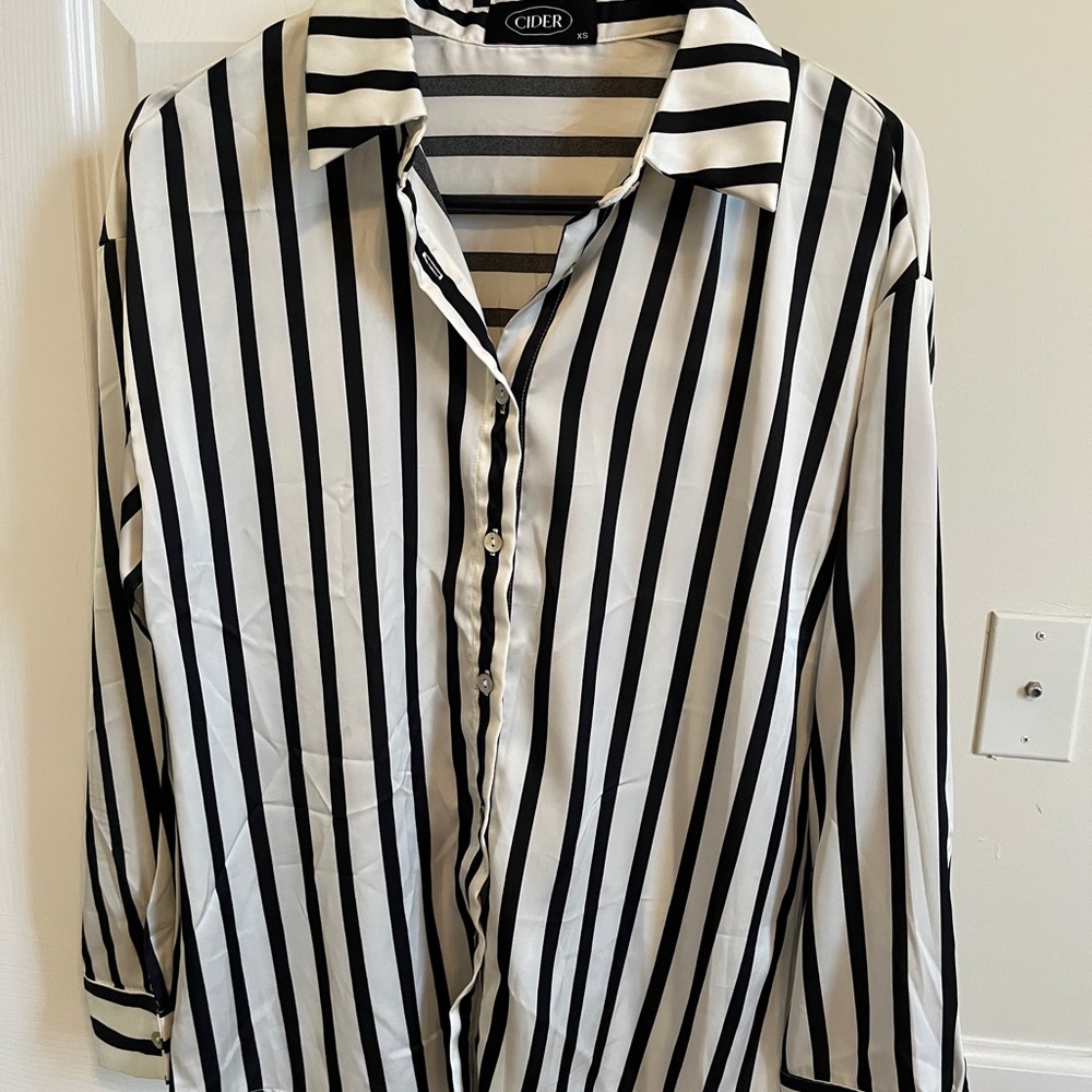 Cider Monochrome Striped Top